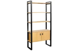 Miliboo Bücherregal aus hellem Holz, Eiche und schwarzem Metall H195 cm OPAL* Bücherregale|Bücherregale