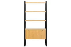 Miliboo Bücherregal aus hellem Holz, Eiche und schwarzem Metall H195 cm OPAL* Bücherregale|Bücherregale