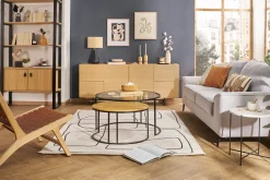 Miliboo Bücherregal aus hellem Holz, Eiche und schwarzem Metall H195 cm OPAL* Bücherregale|Bücherregale