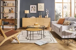 Miliboo Bücherregal aus hellem Holz, Eiche und schwarzem Metall H195 cm OPAL* Bücherregale|Bücherregale