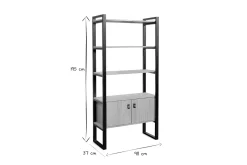 Miliboo Bücherregal aus hellem Holz, Eiche und schwarzem Metall H195 cm OPAL* Bücherregale|Bücherregale