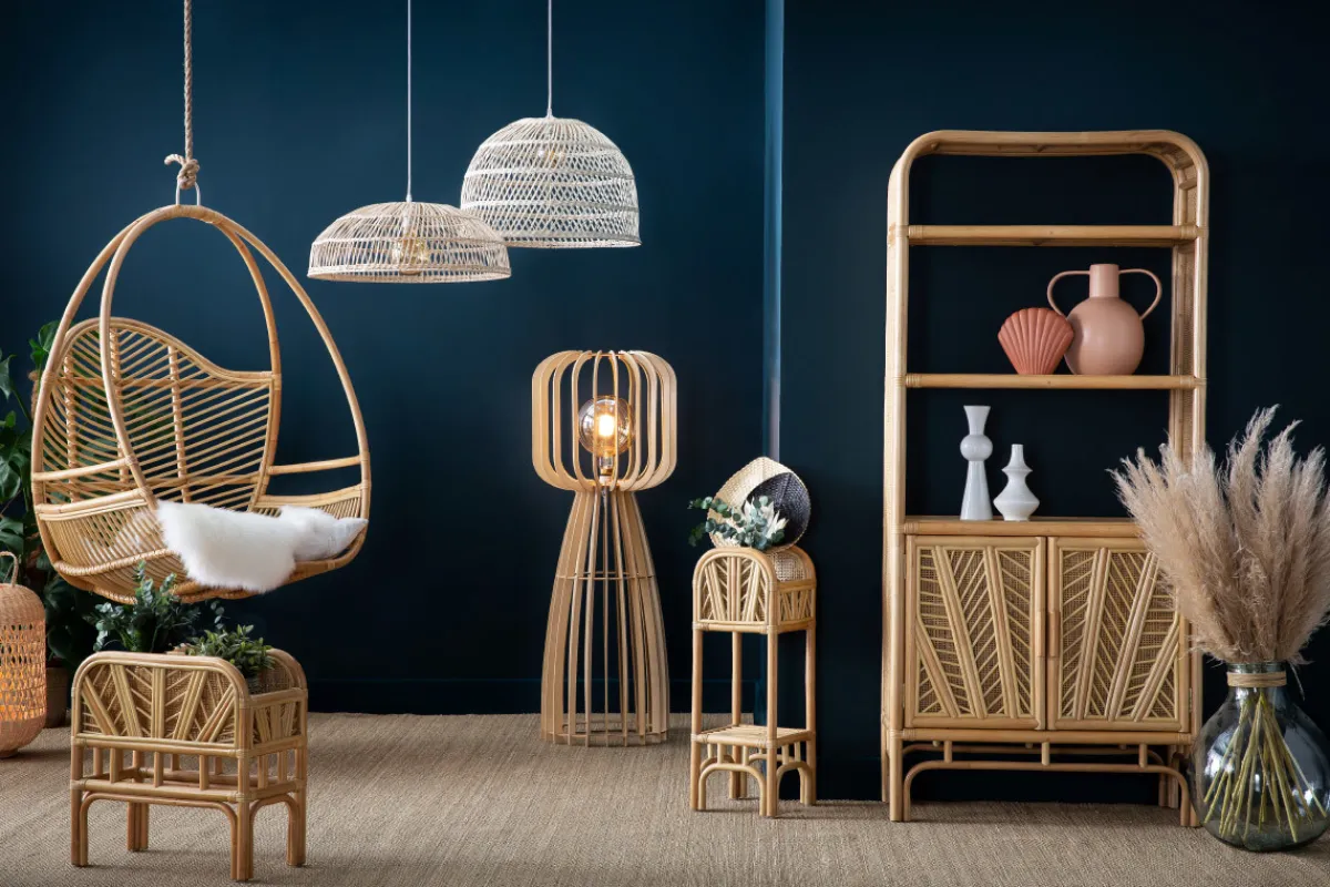 Miliboo Bücherregal aus Rattan H180 cm GALON* Bücherregale|Bücherregale
