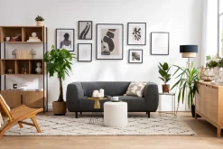 Miliboo Bücherregal Eichenfurnier mit schwarzem Metallgestell SILKA* Bücherregale|Bücherregale