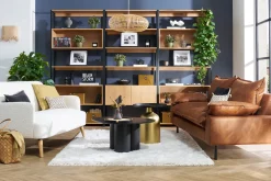 Miliboo Bücherregal mit geschlossenem Stauraum in hellem Eichenholz und schwarzem Metall B94 cm FLEA* Bücherregale|Bücherregale