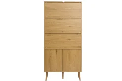 Miliboo Bücherregal mit heller Holzoberfläche, Rattan und schwarzem Metall-Finish L90 MANILLE* Bücherregale|Bücherregale