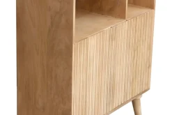 Miliboo Bücherregal RUBIA aus Mangoholz mit 2 eingravierte Türen* Bücherregale|Bücherregale