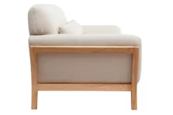 Miliboo Beigefarbenes skandinavisches 3-Sitzer-Sofa mit Holzbeinen YOKO* Design-sofas