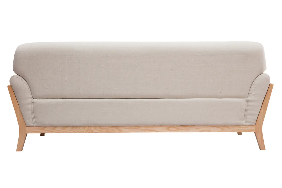 Miliboo Beigefarbenes skandinavisches 3-Sitzer-Sofa mit Holzbeinen YOKO* Design-sofas