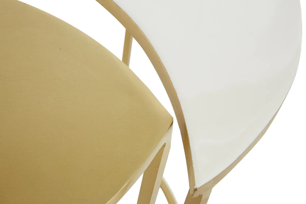 Miliboo Beistelltisch aus weißem und goldfarben lackiertem Metall TOSCANE* Beistelltische