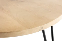 Miliboo Beistelltisch rund Mangoholz und Metall 60 x 45 cm (B x H) VIBES* Couchtische|Beistelltische