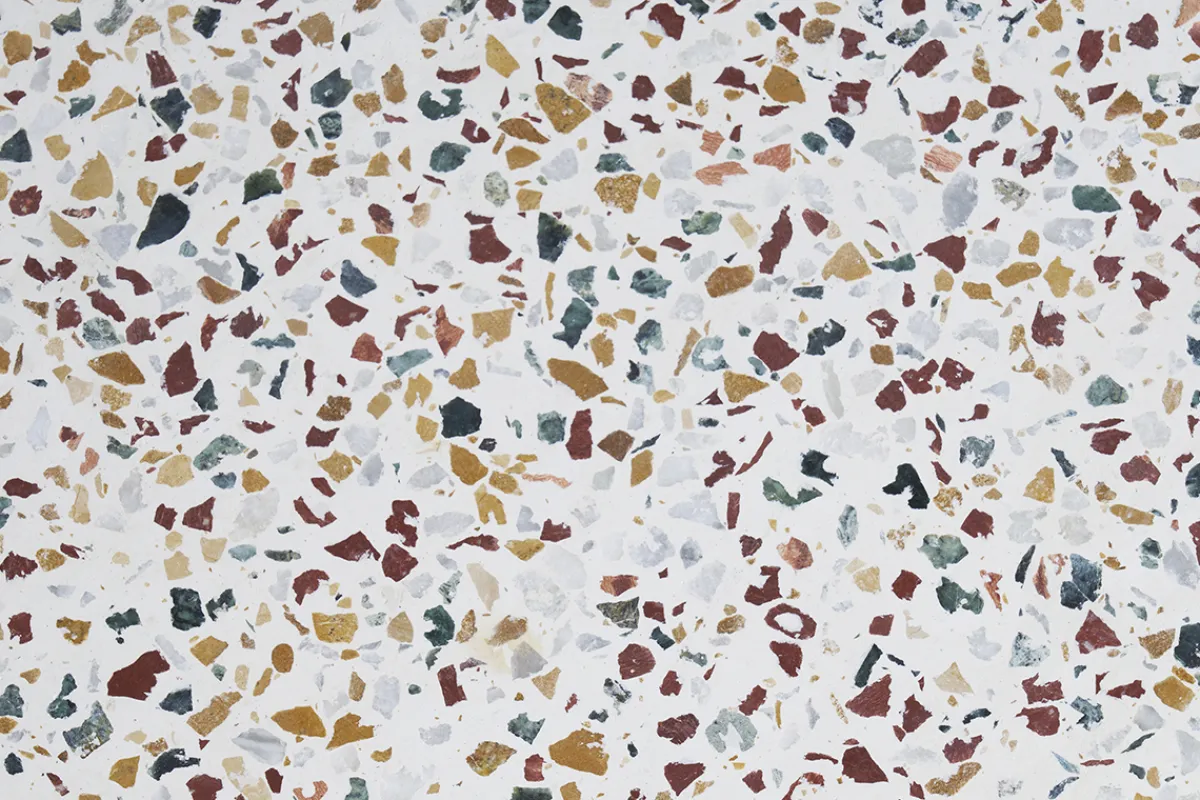 Miliboo Beistelltisch rund Terrazzo und goldfarbenes Metall D40 cm MEZZO* Beistelltische
