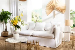 Miliboo Beistelltisch rund Terrazzo und goldfarbenes Metall D55 cm MEZZO* Couchtische