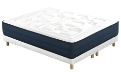 Miliboo Bett 180 x 200 cm Boxspring und Memory-Foam-Matratze BENJI* Betten Für Erwachsene|Matratzen