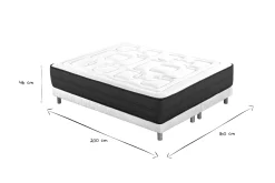 Miliboo Bett 160 x 200 cm Boxspring und Memory-Foam-Matratze BENJI* Betten Für Erwachsene|Matratzen