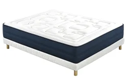 Miliboo Bett 140 x 200 cm Boxspring und Memory-Foam-Matratze BENJI* Betten Für Erwachsene|Matratzen
