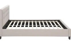 Miliboo Bett 160 x 200 Stoff Beige gepolstert MARQUISE* Betten Für Erwachsene