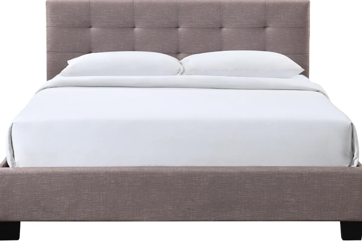 Miliboo Bett 160 x 200 Stoff Beige gepolstert MARQUISE* Betten Für Erwachsene