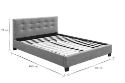 Miliboo Bett 160 x 200 Stoff Beige gepolstert MARQUISE* Betten Für Erwachsene