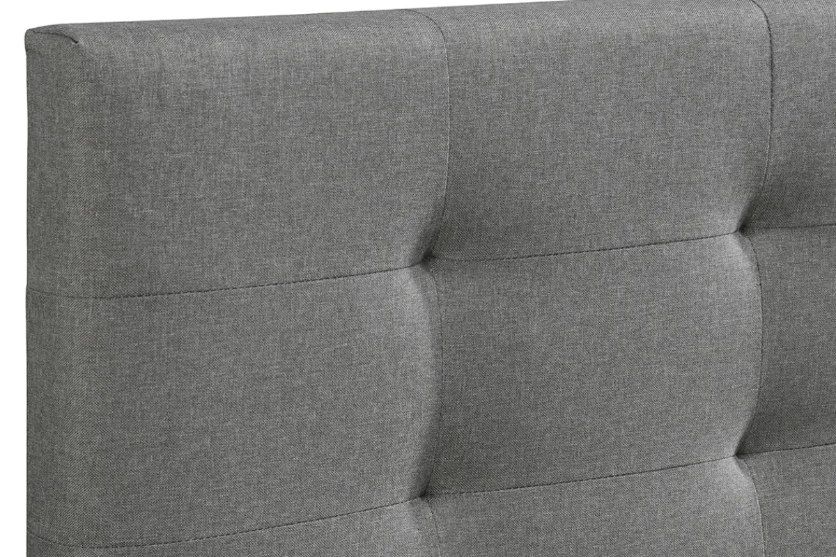 Miliboo Bett 180 x 200 Stoff Grau gepolstert MARQUISE* Betten Für Erwachsene
