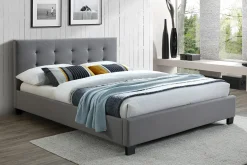 Miliboo Bett 160 x 200 Stoff Grau gepolstert MARQUISE* Betten Für Erwachsene