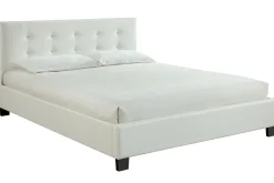 Miliboo Bett 160 x 200 Stoff Weiss gepolstert MARQUISE* Betten Für Erwachsene