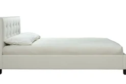Miliboo Bett 160 x 200 Stoff Weiss gepolstert MARQUISE* Betten Für Erwachsene