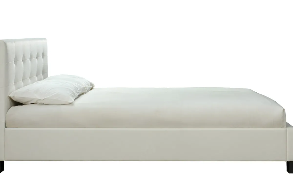 Miliboo Bett 160 x 200 Stoff Weiss gepolstert MARQUISE* Betten Für Erwachsene