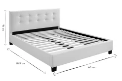 Miliboo Bett 160 x 200 Stoff Weiss gepolstert MARQUISE* Betten Für Erwachsene