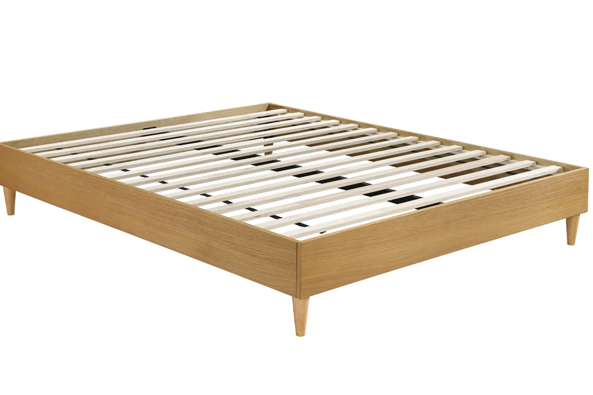 Miliboo Bett für Erwachsene 160 x 200 cm mit Bettkasten aus hellem Holzfurnier AYO* Betten Für Erwachsene
