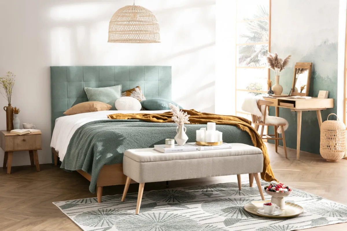 Miliboo Bett für Erwachsene 160 x 200 cm mit Bettkasten aus hellem Holzfurnier AYO* Betten Für Erwachsene