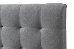 Miliboo Bett für Erwachsene Skandinavisch Holz und Stoff Grau 140 x 200 cm LYNN* Betten Für Erwachsene