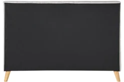 Miliboo Bett für Erwachsene Skandinavisch Holz und Stoff Beige 160 x 200 cm LYNN* Betten Für Erwachsene