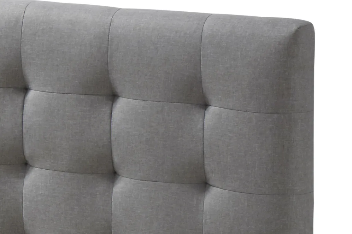 Miliboo Bett für Erwachsene Skandinavisch Holz und Stoff Grau 160 x 200 cm LYNN* Betten Für Erwachsene
