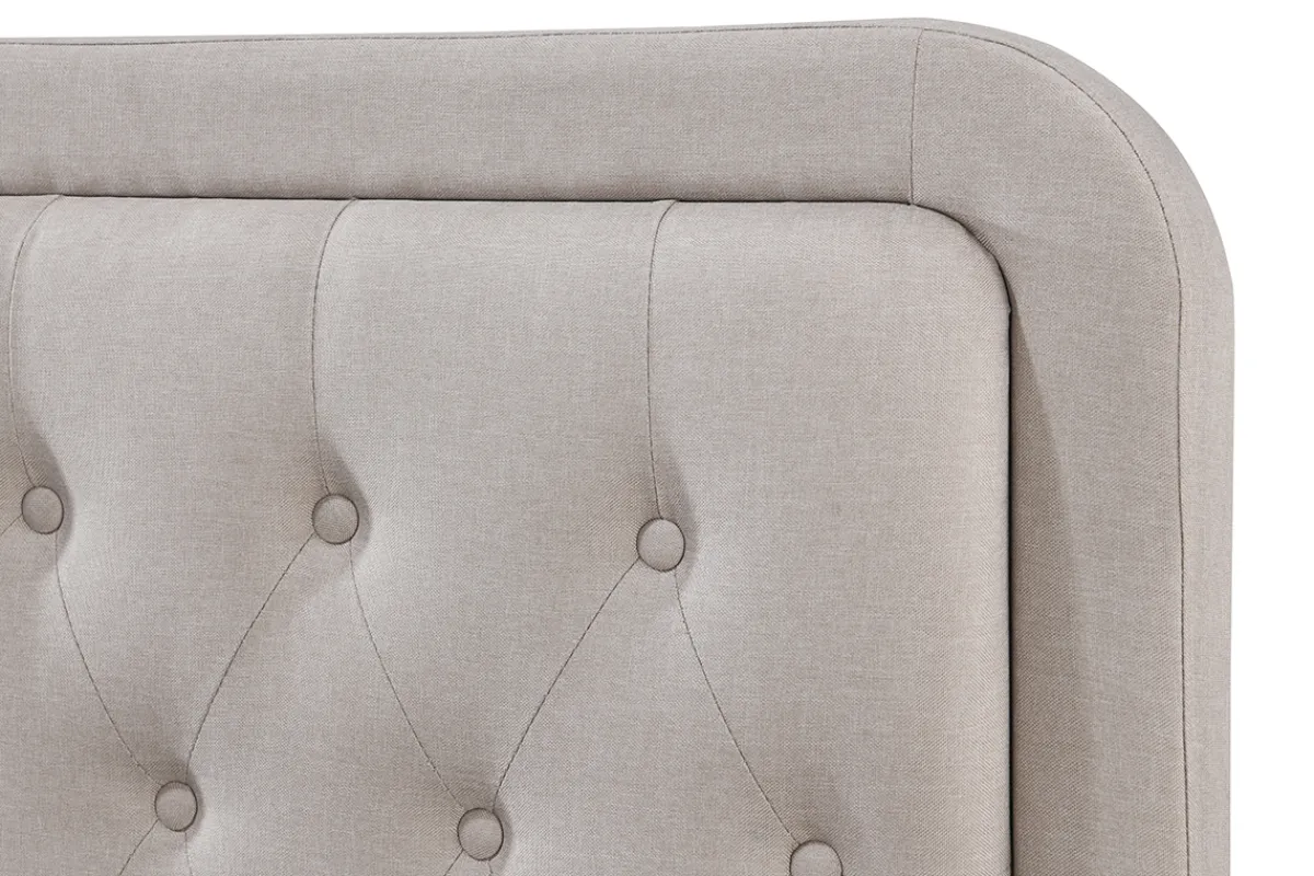 Miliboo Bett gepolstert Stoff Beige 160 x 200 cm KRISTEN* Betten Für Erwachsene