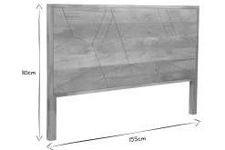 Miliboo Bettkopfteil aus massivem Mangoholz graviert B165 cm LINIUM* Bett-kopfteile