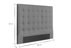 Miliboo Bettkopfteil Dunkelgrau gepolstert 160 cm HALCIONA* Bett-kopfteile