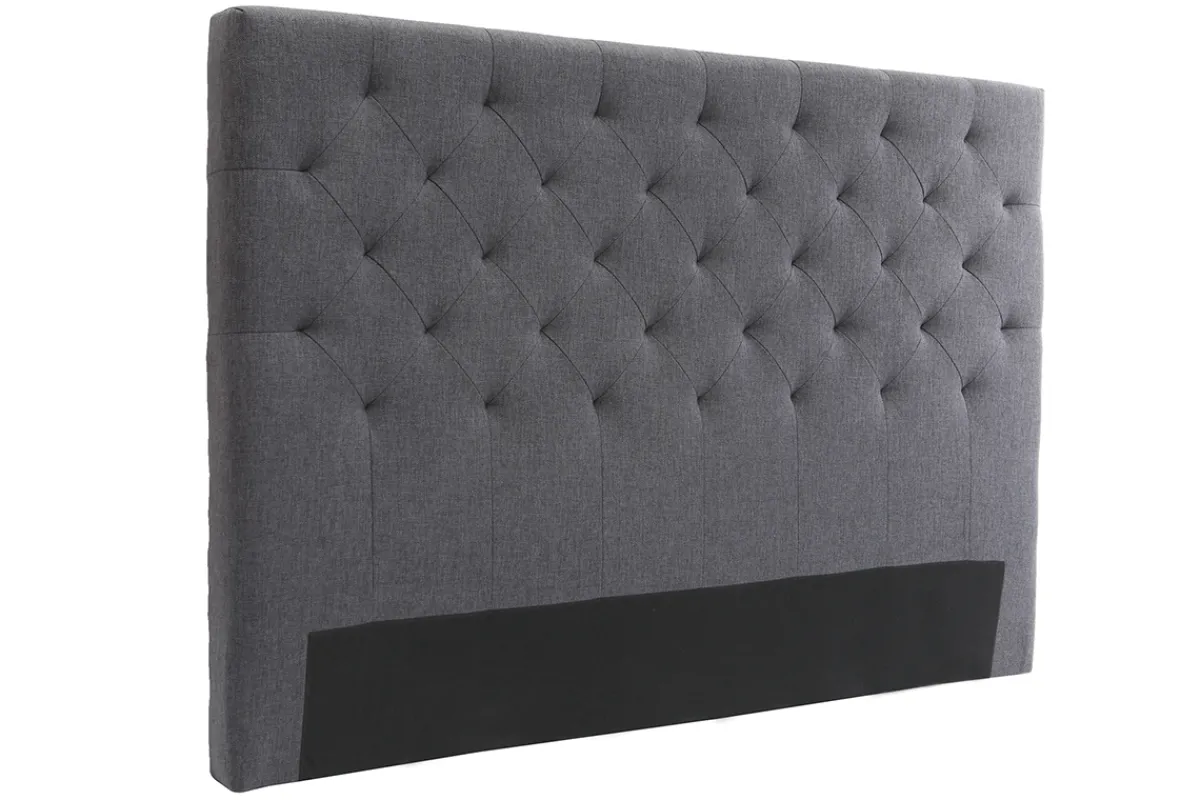 Miliboo Bettkopfteil, dunkelgrauer Stoff, 160 cm ENGUERRAND* Bett-kopfteile