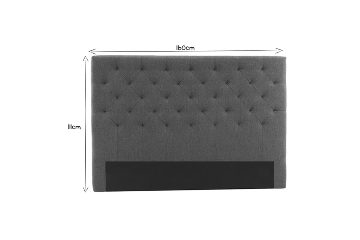 Miliboo Bettkopfteil, dunkelgrauer Stoff, 160 cm ENGUERRAND* Bett-kopfteile