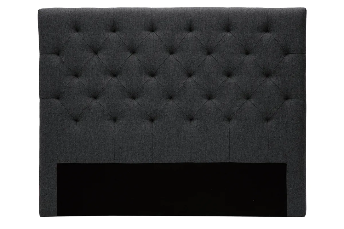 Miliboo Bettkopfteil, dunkelgrauer Stoff, 140 cm ENGUERRAND* Bett-kopfteile
