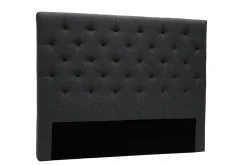 Miliboo Bettkopfteil, dunkelgrauer Stoff, 140 cm ENGUERRAND* Bett-kopfteile