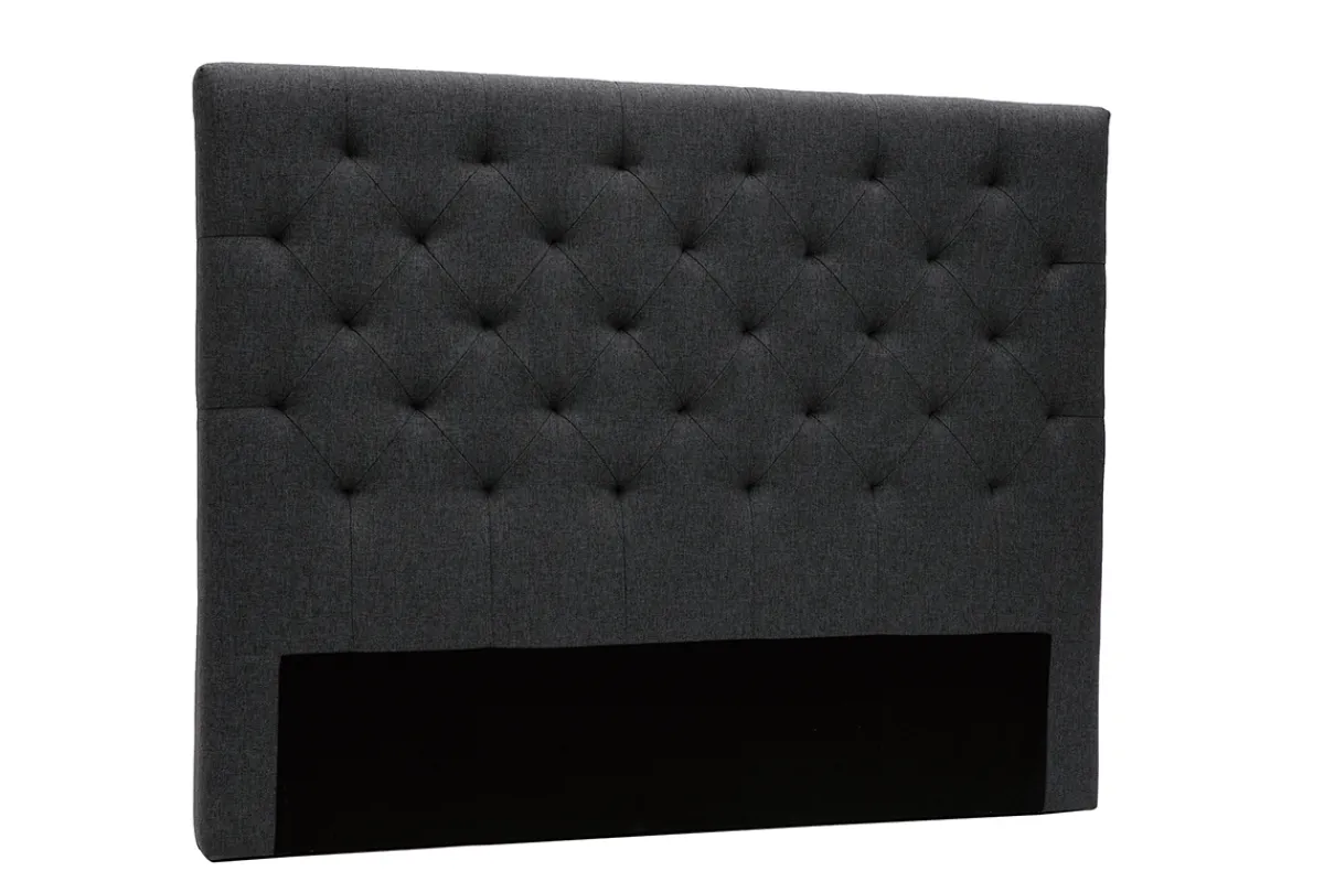 Miliboo Bettkopfteil, dunkelgrauer Stoff, 140 cm ENGUERRAND* Bett-kopfteile