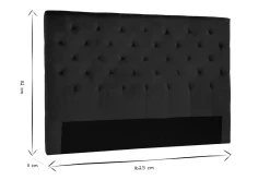 Miliboo Bettkopfteil gepolstert aus nachtblauem Samt 160 cm ENGUERRAND* Bett-kopfteile