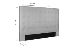 Miliboo Bettkopfteil gepolstert grauer Stoff 140 cm HALCIONA* Bett-kopfteile