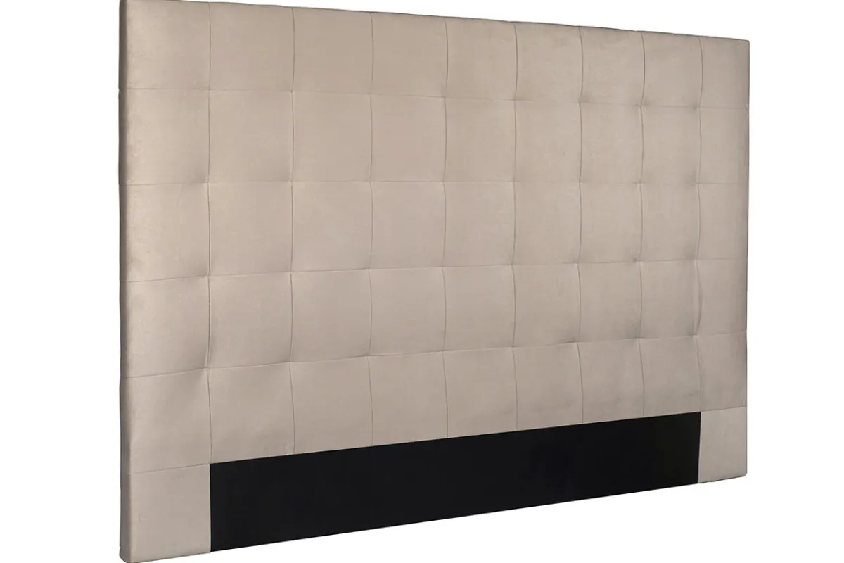 Miliboo Bettkopfteil gepolstert taupefarbener Samtstoff L140 cm HALCIONA* Bett-kopfteile