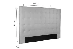 Miliboo Bettkopfteil gepolstert taupefarbener Stoff 180 cm HALCIONA* Bett-kopfteile