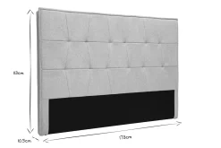 Miliboo Bettkopfteil grauer Stoff L170 cm SUKA* Bett-kopfteile
