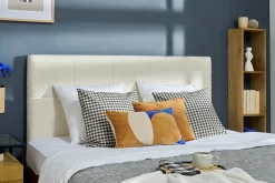 Miliboo Bettkopfteil mit Bouclé-Wolleffekt in Weiß 160 cm CLOVIS* Bett-kopfteile