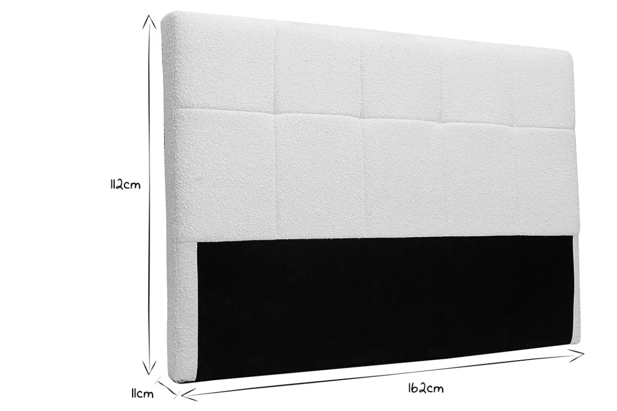 Miliboo Bettkopfteil mit Bouclé-Wolleffekt in Weiß 160 cm CLOVIS* Bett-kopfteile