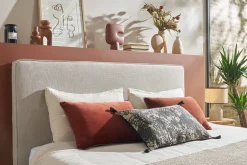 Miliboo Bettkopfteil zum Aufhängen B180 cm beiger Stoff LILY* Bett-kopfteile