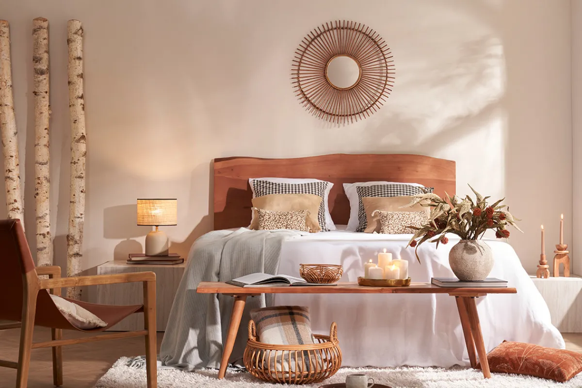 Miliboo Bettkopfteil zum Aufstellen aus Massivholz B160 cm BOHEMIAN* Bett-kopfteile